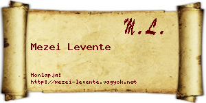 Mezei Levente névjegykártya